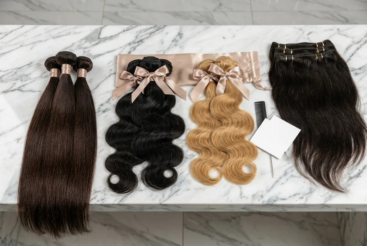 Wholesale hair extensions and bundles - raw virgin, body wave, straight